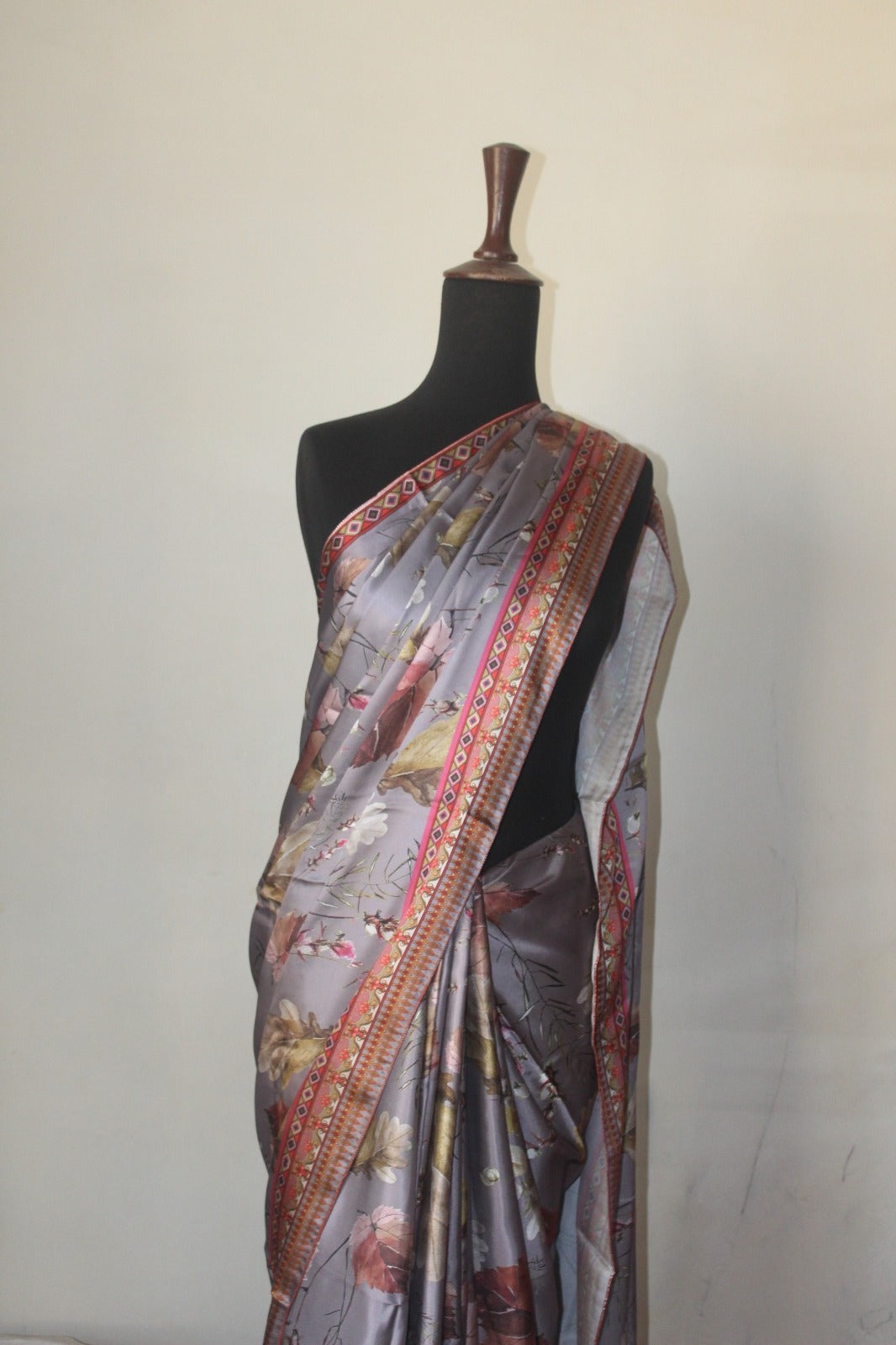 Grey Floral Saree