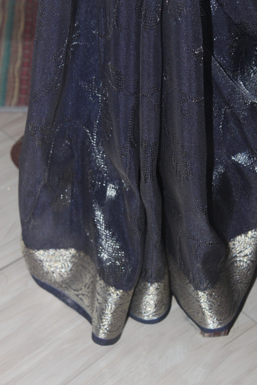 Deep Blue Tissue Silk