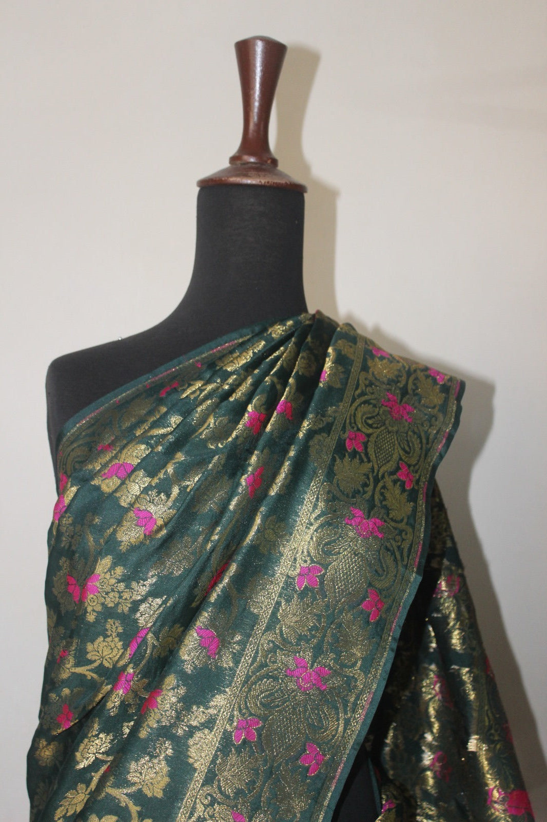 Dark Green Banarsi Silk