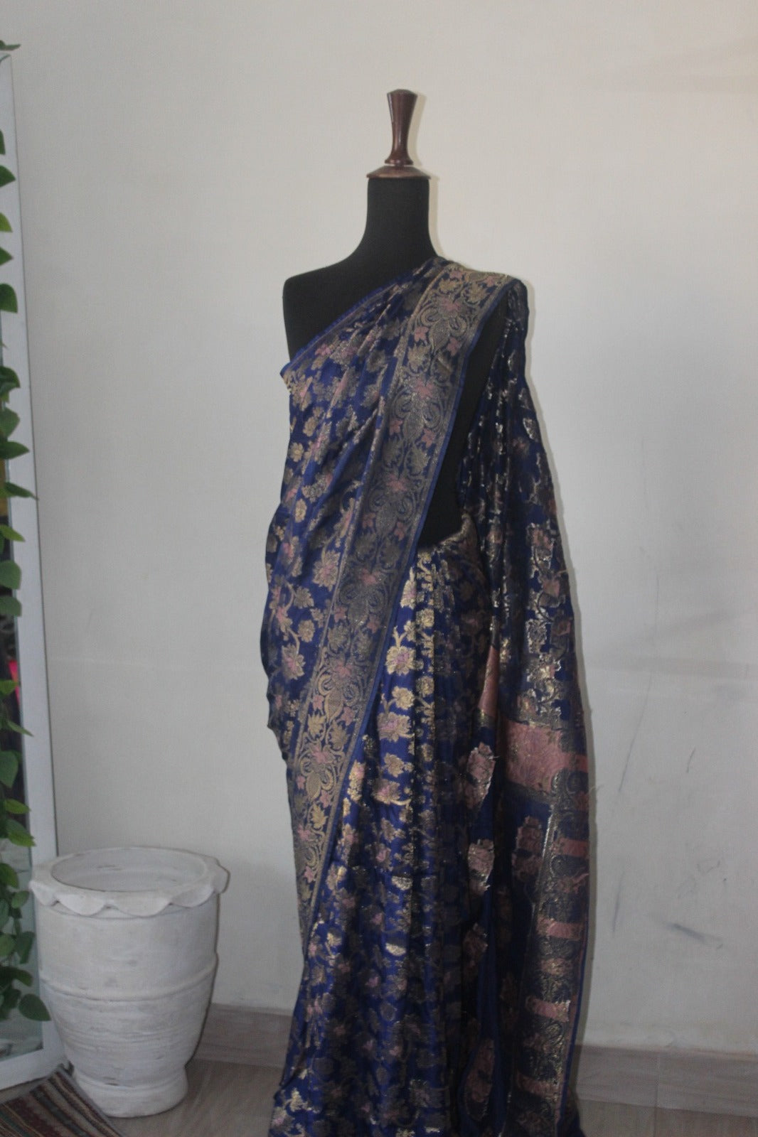 Royal Blue Banarsi Silk