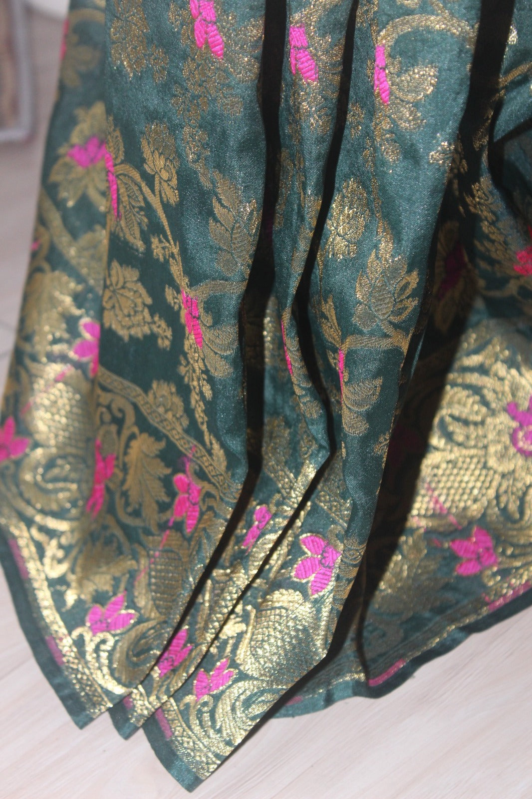 Dark Green Banarsi Silk