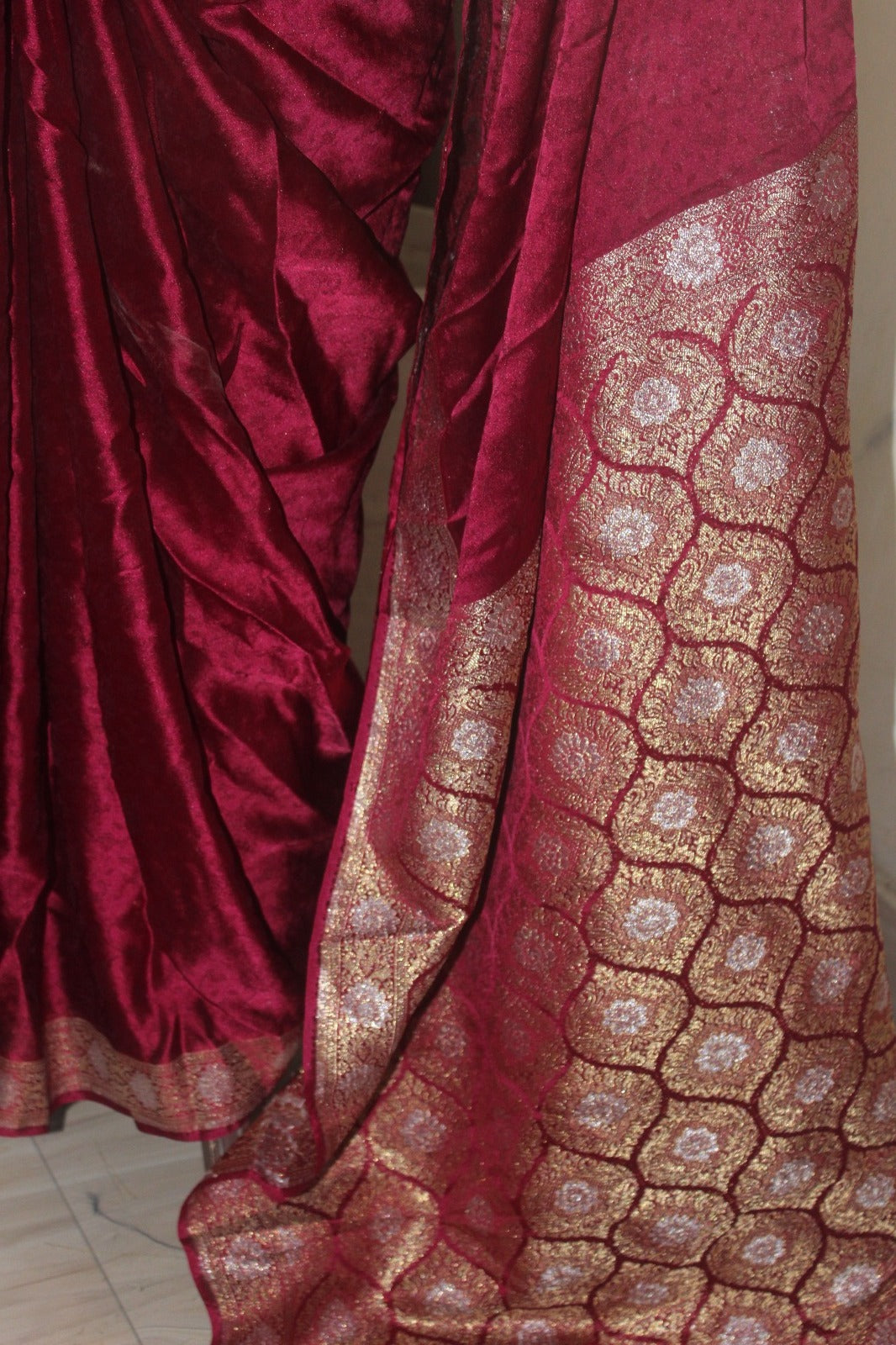 Magenta Pink Banarsi Silk