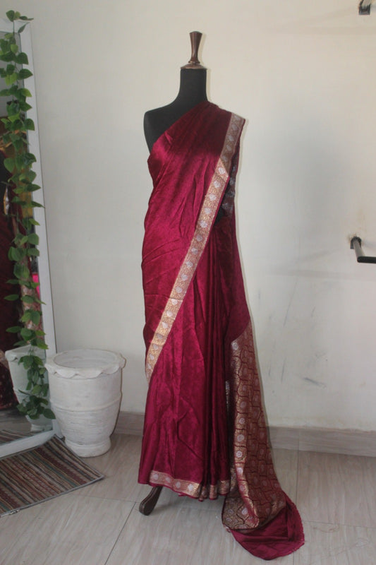 Magenta Pink Banarsi Silk