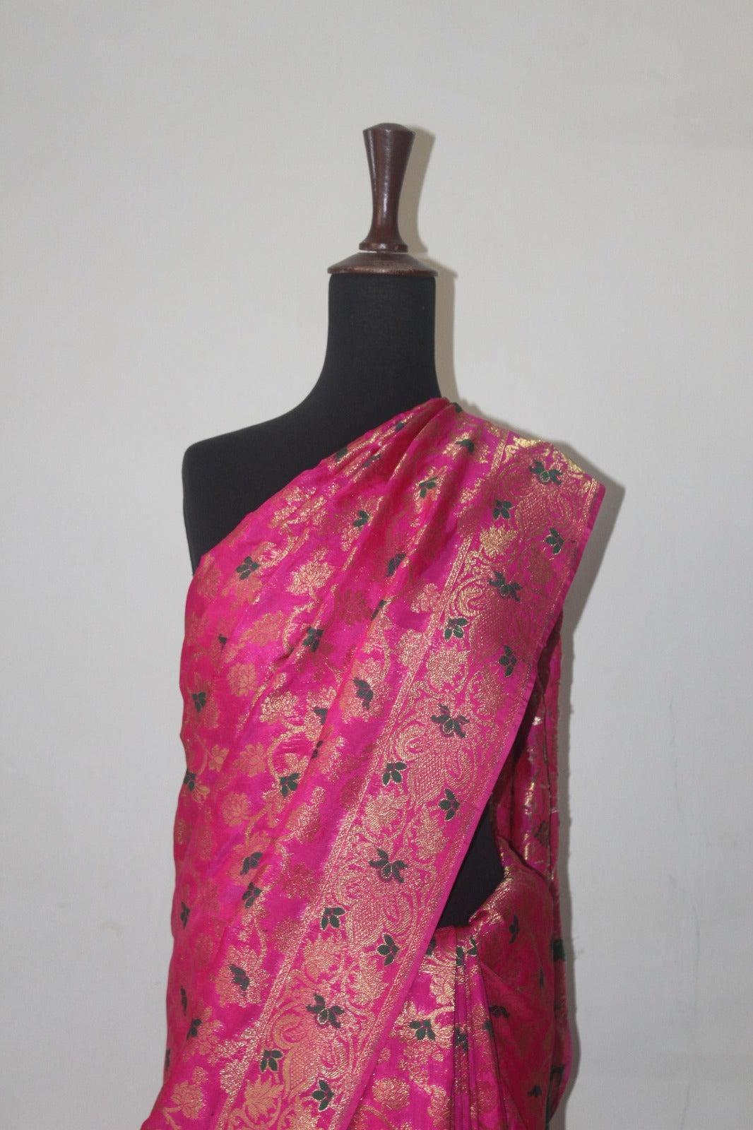 Fuchsia Pink Banarsi Silk