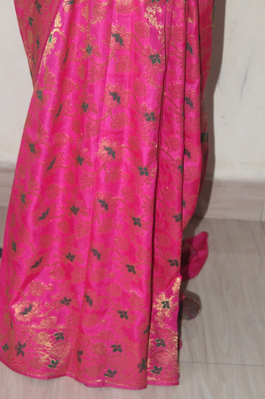 Fuchsia Pink Banarsi Silk